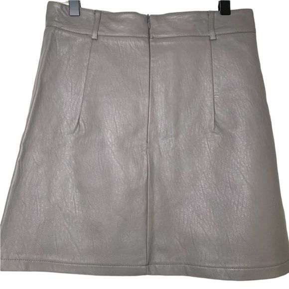 LF x E Lady Gray Faux Leather Mini Skirt Size AU 10 - Picture 2 of 6